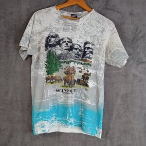 Vintage Wind Cave National Park T Shirt Bison Rushmore 1994 Omni Medium